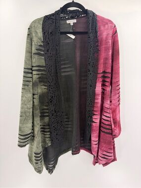 Adore Laganlook art to wear Adore Boho Slashed Shredded Cardigan medium NWT $116